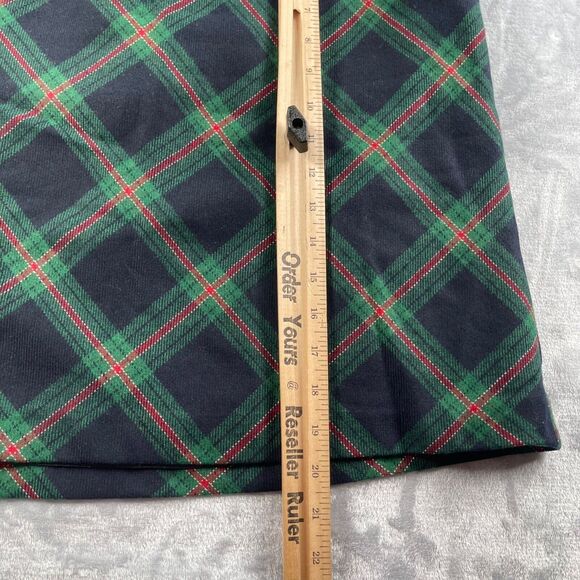 Talbots Skirt 12WP Navy Green Red Plaid Wool Blend Pencil Lined Stretch Waist - Picture 10 of 13